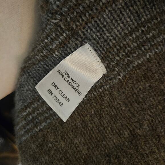 Cynthia Rowley Sweater Size M Brown Wool‎ Cashmere Long Cardigan Striped Cozy - Picture 5 of 8